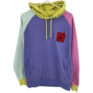 Teddy Fresh Colorblock Hoodie Pastel Purple Pink Mint Yellow Mens Large L